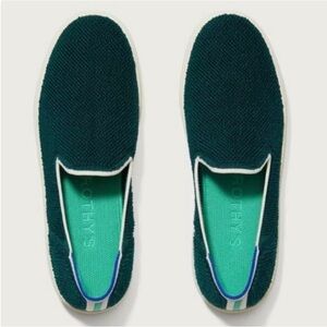 Rothy’s The Sneaker In Juniper Terry Casual Retired Slip-On Green Size 8